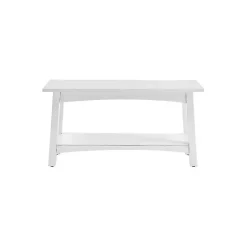Kirklands Home Willis Wooden Lower Shelf Bench White Outlet