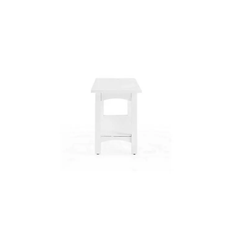 Kirklands Home Willis Wooden Lower Shelf Bench White Outlet