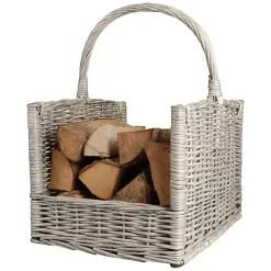 Kirklands Home Willow Branch Firewood Basket Gray Clearance