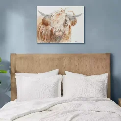 Kirklands Home Windswept Highland Bull Canvas Art Print New