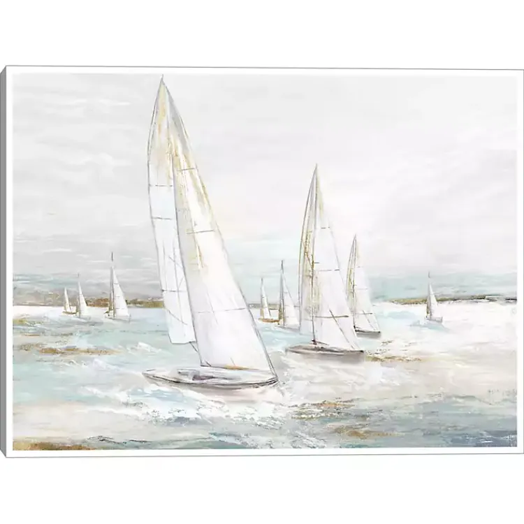 Kirklands Home Windswept Sails I Framed Canvas Art Print New