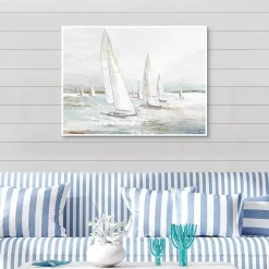 Kirklands Home Windswept Sails I Framed Canvas Art Print New