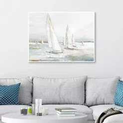 Kirklands Home Windswept Sails I Framed Canvas Art Print New
