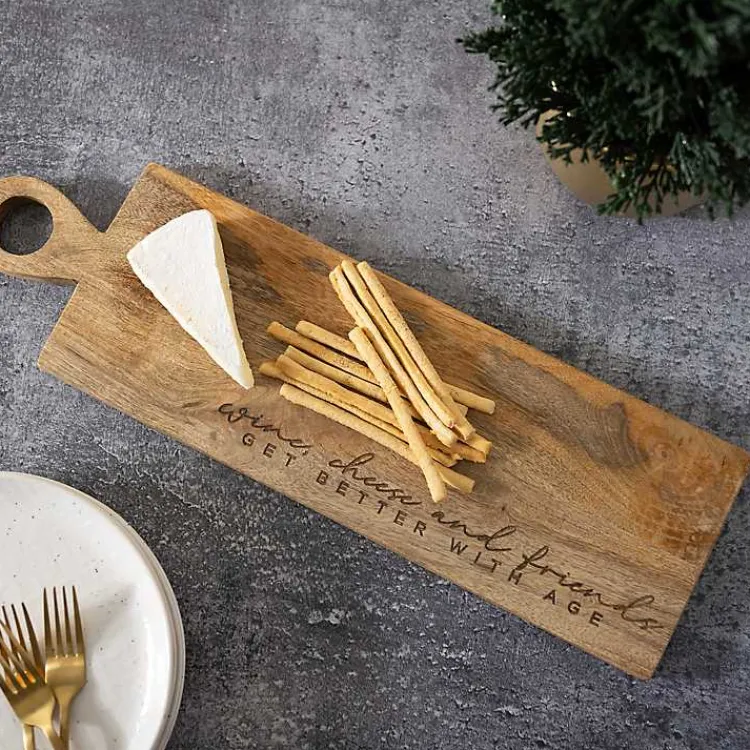Kirklands Home Wine, Cheese, and Friends Serving Board Brown New