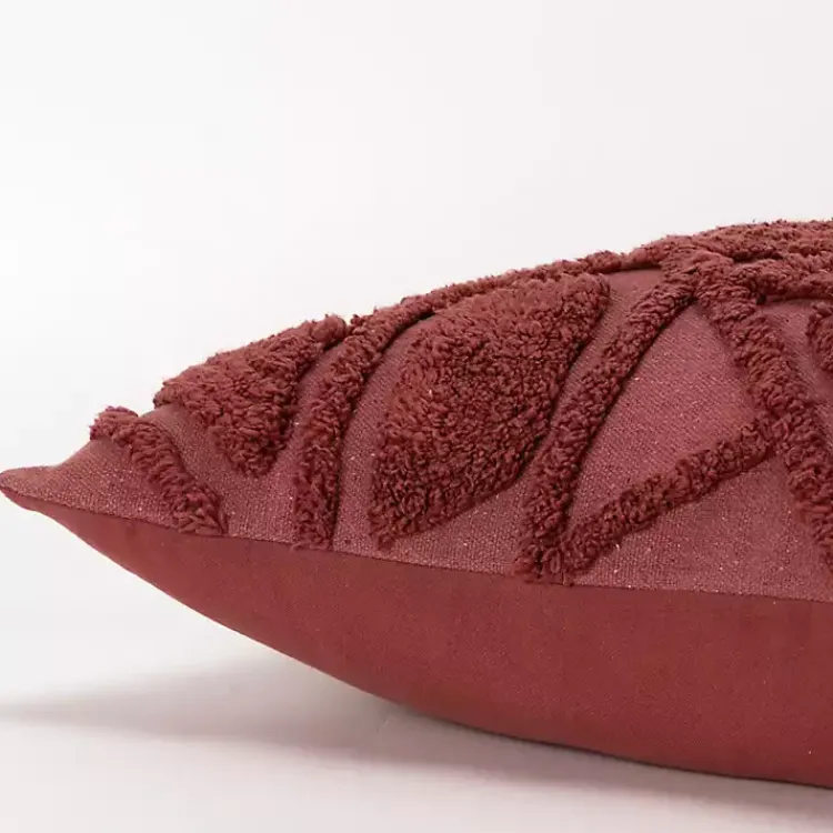 Pillows>Kirklands Home Wine Geo Tufted Throw Pillow Red