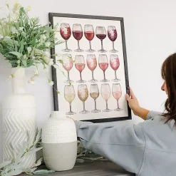 Kirklands Home Wine Glasses Framed Art Print New