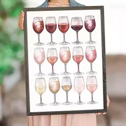 Kirklands Home Wine Glasses Framed Art Print New