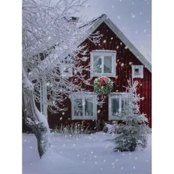 Christmas Art & Wall Decor>Kirklands Home Winter Barn LED Canvas Art Print