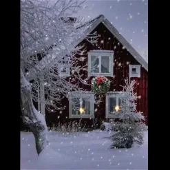 Christmas Art & Wall Decor>Kirklands Home Winter Barn LED Canvas Art Print