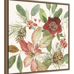 Christmas Art & Wall Decor>Kirklands Home Winter Blooms Framed Canvas Art Print