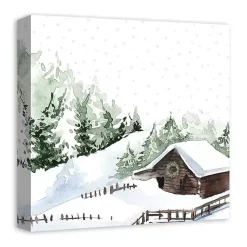 Christmas Art & Wall Decor>Kirklands Home Winter Cabin Canvas Art Print