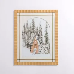 Christmas Art & Wall Decor>Kirklands Home Winter Cabin in the Woods Framed Art Print