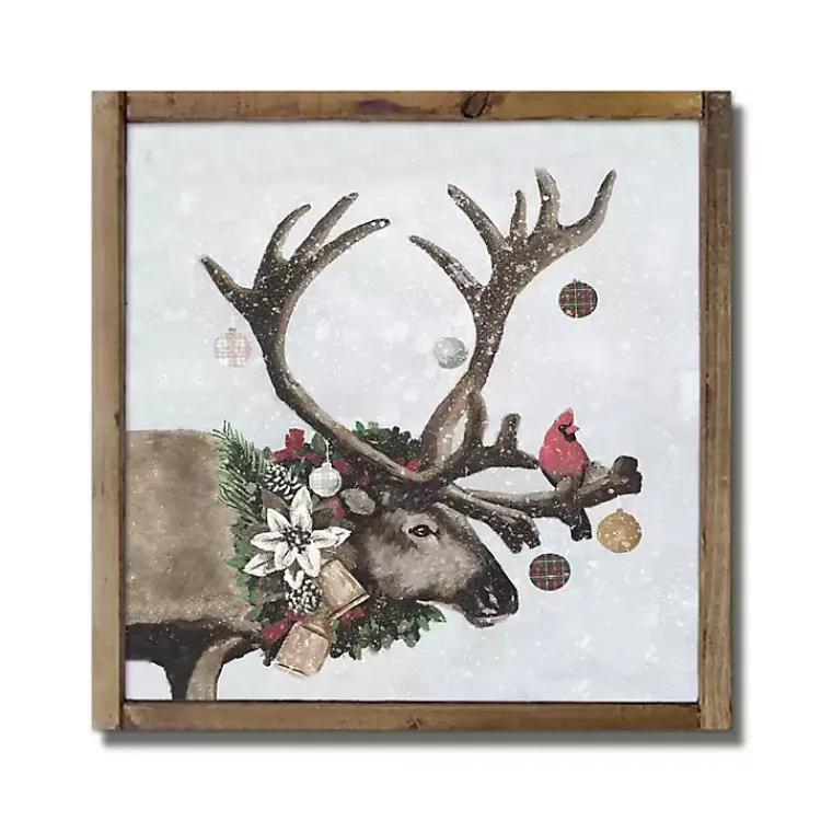 Christmas Art & Wall Decor>Kirklands Home Winter Elk Christmas Framed Art Print