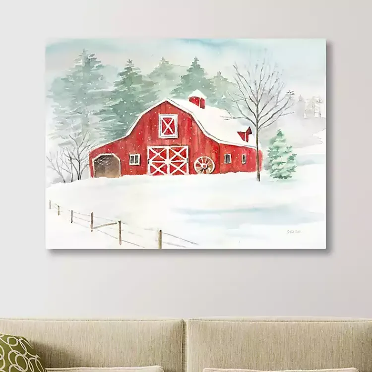 Christmas Art & Wall Decor>Kirklands Home Winter Farmhouse Canvas Art Print