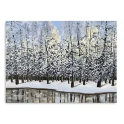 Christmas Art & Wall Decor>Kirklands Home Winter Forest Landscape Canvas Art Print