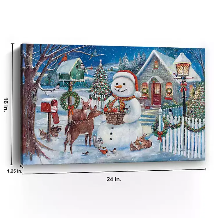 Christmas Art & Wall Decor>Kirklands Home Winter Gathering Canvas Christmas Art Print Blue