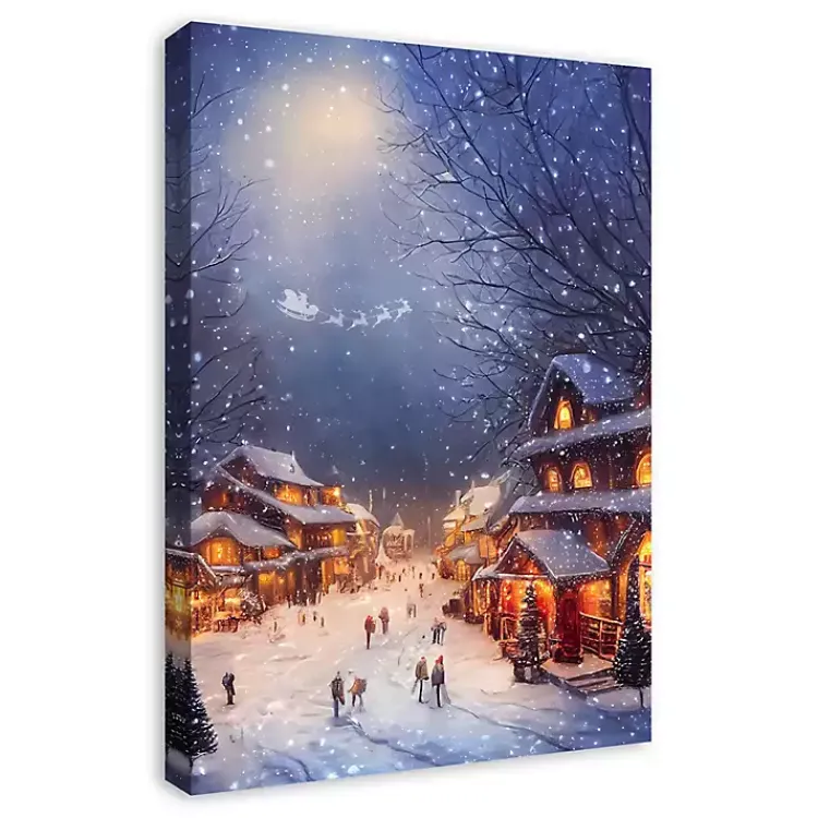 Christmas Art & Wall Decor>Kirklands Home Winter Village at Night Canvas Art Print