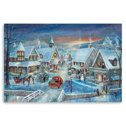 Christmas Art & Wall Decor>Kirklands Home Winter Village Christmas Giclee Canvas Art Print Multi