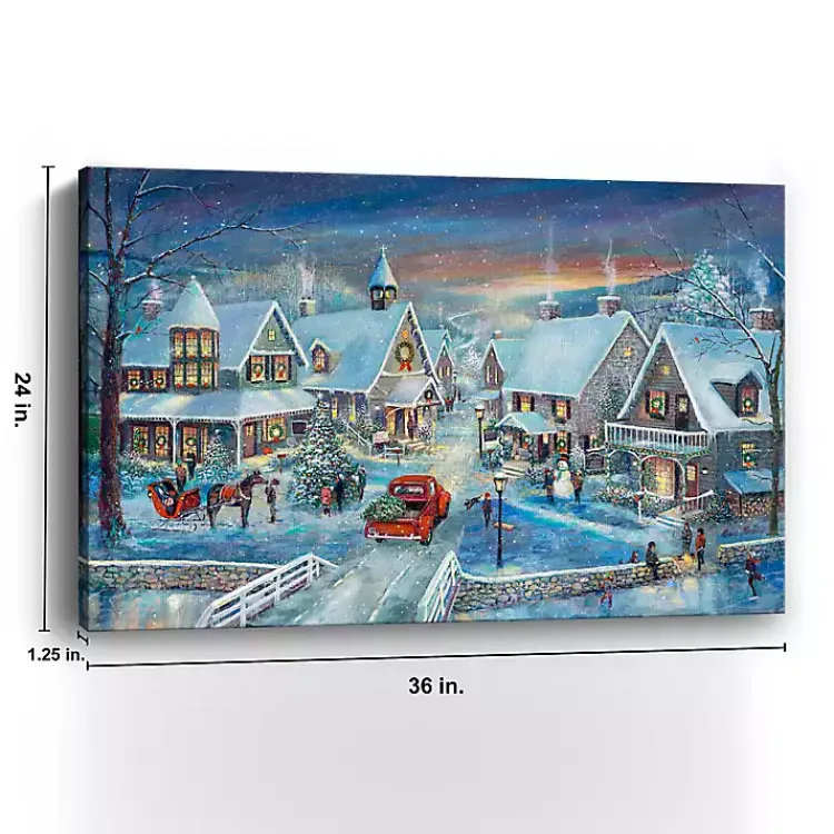 Christmas Art & Wall Decor>Kirklands Home Winter Village Christmas Giclee Canvas Art Print Multi