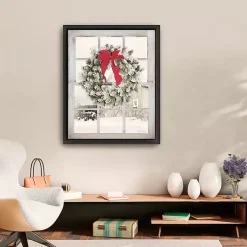 Christmas Art & Wall Decor>Kirklands Home Winter Window View Framed Canvas Art Print, 26x34