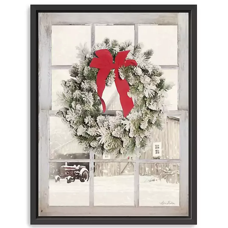 Christmas Art & Wall Decor>Kirklands Home Winter Window View Framed Canvas Art Print, 32x42