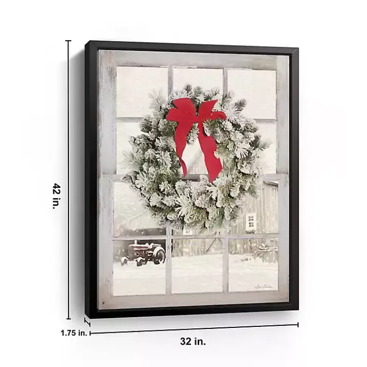 Christmas Art & Wall Decor>Kirklands Home Winter Window View Framed Canvas Art Print, 32x42