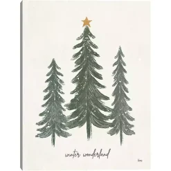 Christmas Art & Wall Decor>Kirklands Home Winter Wonderland Christmas Trees Wall Art Print Green