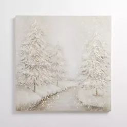 Christmas Art & Wall Decor>Kirklands Home Winter Wonderland Forest Canvas Art Print White