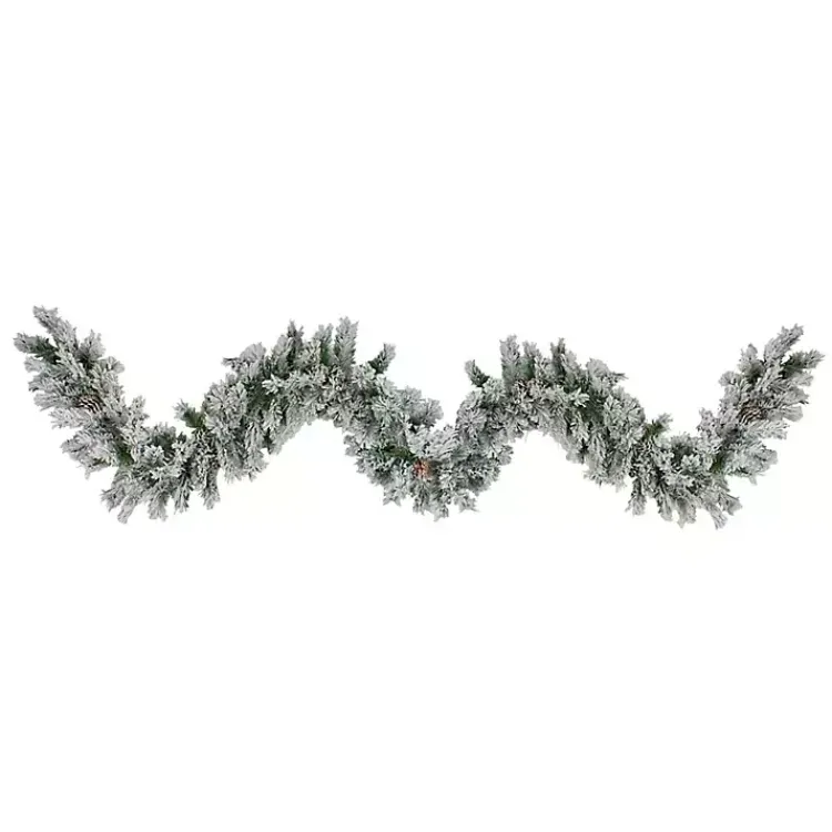 Arrangements & Greenery>Kirklands Home Wintergreen Flocked Pinecone Garland, 108 in.