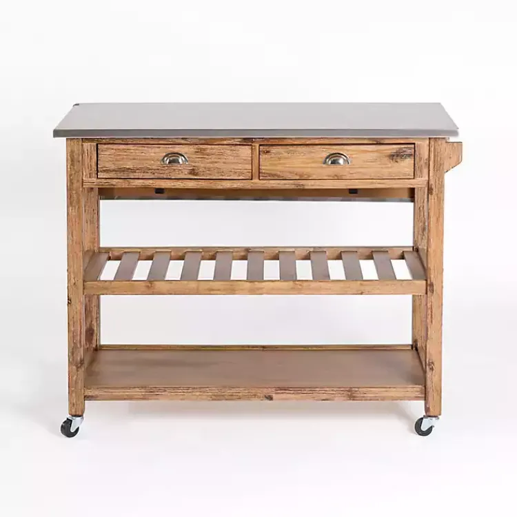 Kirklands Home Wire Brush Sonoma Drop Leaf Kitchen Island Brown