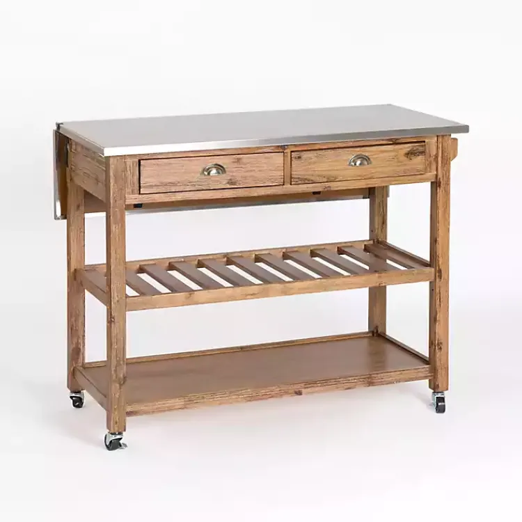 Kirklands Home Wire Brush Sonoma Drop Leaf Kitchen Island Brown