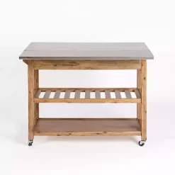 Kirklands Home Wire Brush Sonoma Drop Leaf Kitchen Island Brown