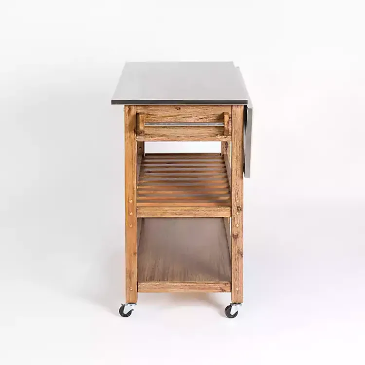 Kirklands Home Wire Brush Sonoma Drop Leaf Kitchen Island Brown