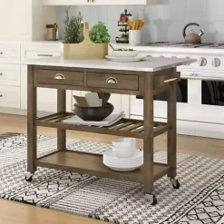 Kirklands Home Wire Brush Sonoma Drop Leaf Kitchen Island Brown