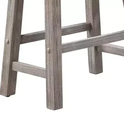 Kirklands Home Wire Brushed Saddle Wood Bar Stool Gray Clearance