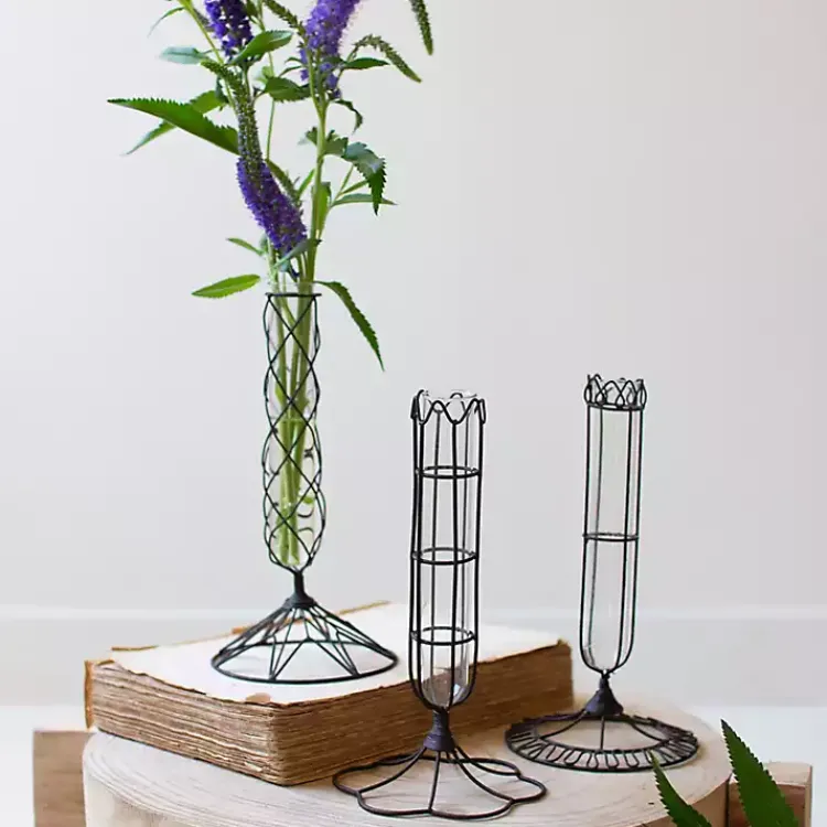 Vases>Kirklands Home Wire Wrapped Bud Vases, Set of 3