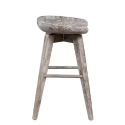 Kirklands Home Wirebrushed Barnwood Swivel Counter Stool New