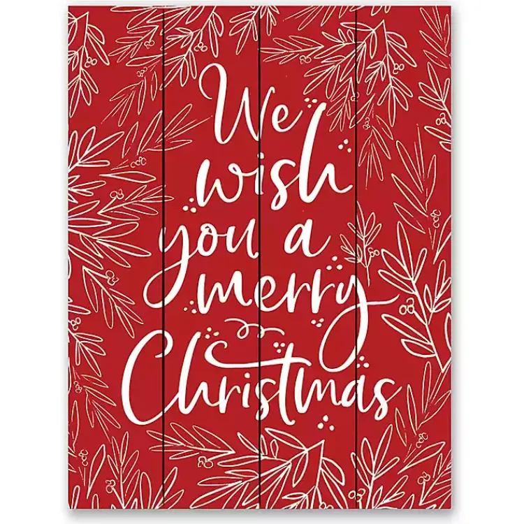 Christmas Art & Wall Decor>Kirklands Home Wish You a Merry Christmas Wood Pallet Wall Plaque