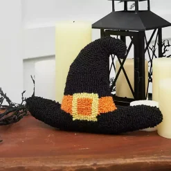 Halloween>Kirklands Home Witch Hat Shaped Halloween Throw Pillow