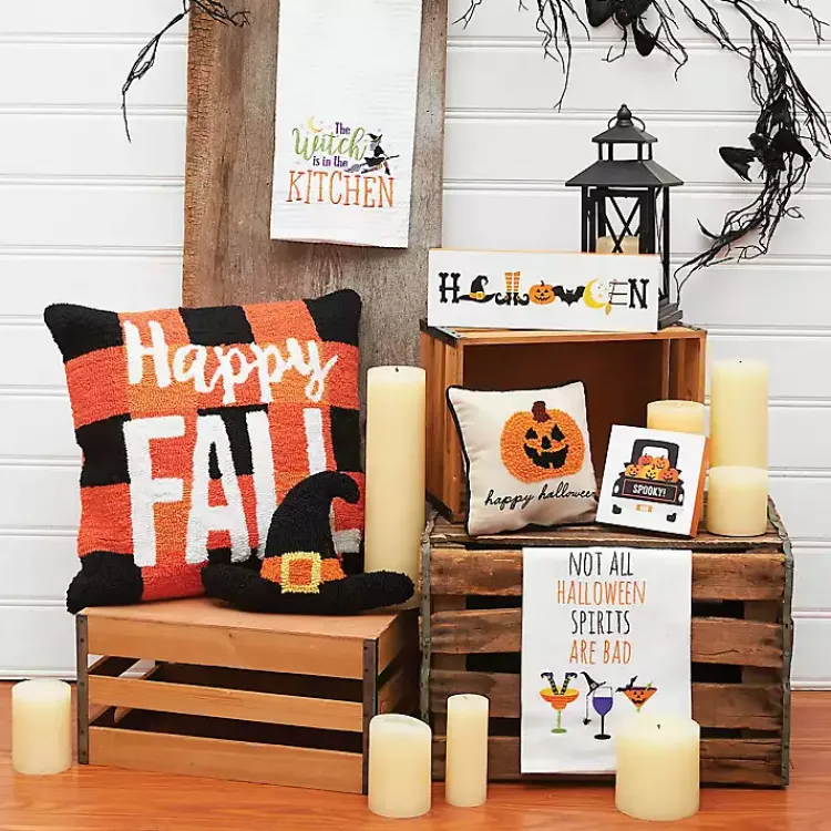 Halloween>Kirklands Home Witch Hat Shaped Halloween Throw Pillow