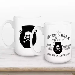 Halloween>Kirklands Home Witch's Brew Coffee Co 2-pc. Halloween Mug Set White