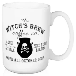 Halloween>Kirklands Home Witch's Brew Coffee Co 2-pc. Halloween Mug Set White