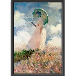 Kirklands Home Woman with a Parasol Framed Canvas Art Print Multi Hot