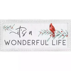 Christmas Art & Wall Decor>Kirklands Home Wonderful Life Beaded Frame Wall Plaque White
