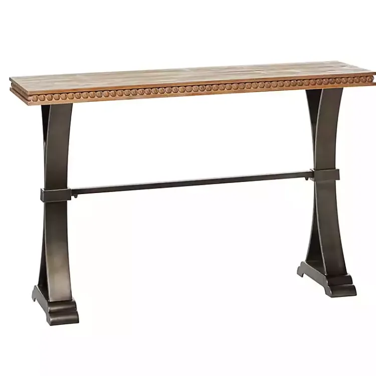 Kirklands Home Wood & Metal Trestle Base Console Table Best