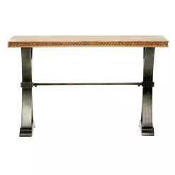 Kirklands Home Wood & Metal Trestle Base Console Table Best