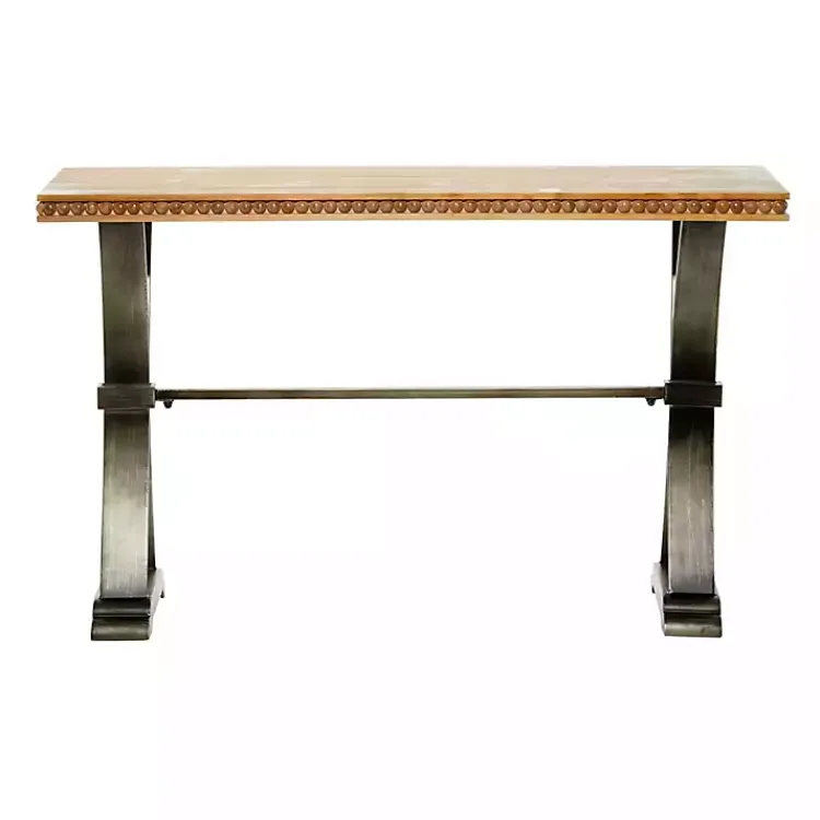 Kirklands Home Wood & Metal Trestle Base Console Table Best