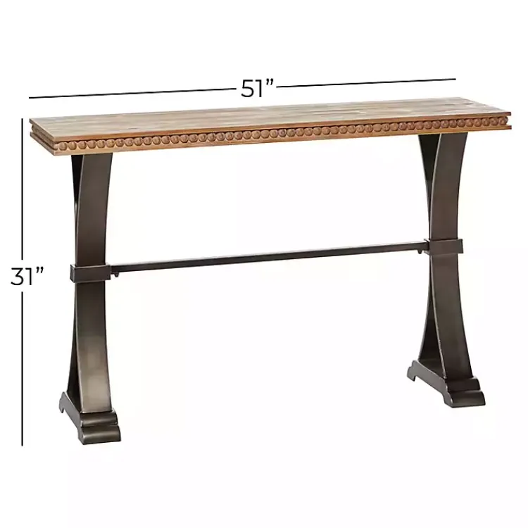 Kirklands Home Wood & Metal Trestle Base Console Table Best
