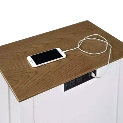 Kirklands Home Wood & Two-Tone Charging Open Accent Table White Best