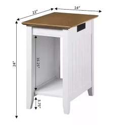 Kirklands Home Wood & Two-Tone Charging Open Accent Table White Best